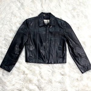 Vintage Wilsons Leather Black Moto Jacket